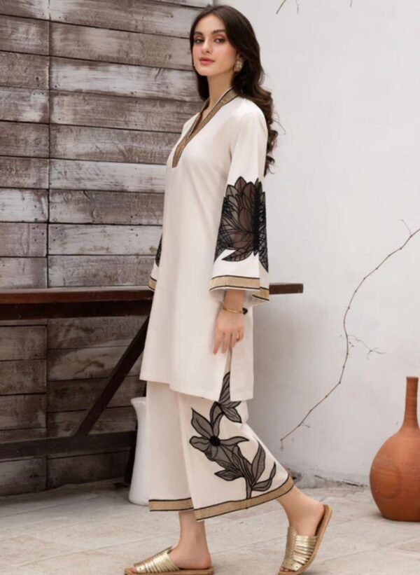 Almond ( Stitched Emb 2 Pcs) With plazo - Image 5