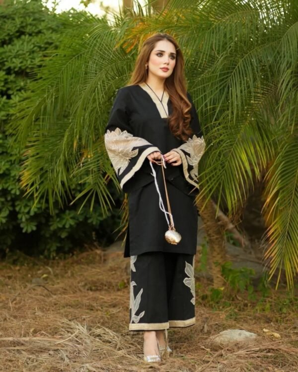 Almond ( Stitched Emb 2 Pcs) With plazo - Image 15