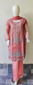 3 PCs Organza Ready to Wear for Girls and Women