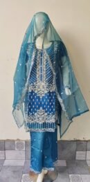 3 PCs Organza Ready to Wear for Girls and Women