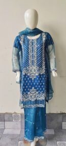 3 PCs Organza Ready to Wear for Girls and Women
