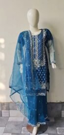 3 PCs Organza Ready to Wear for Girls and Women