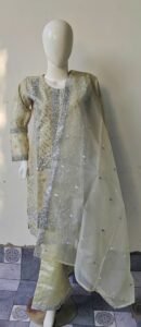 3 PCs Organza Ready to Wear for Girls and Women