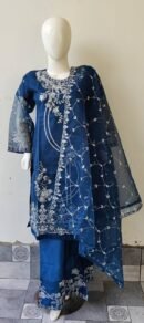 3 PCs Organza Ready to Wear for Girls and Women