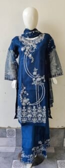 3 PCs Organza Ready to Wear for Girls and Women