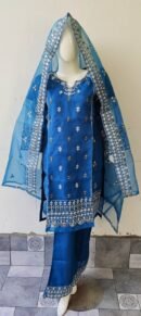 3 PCs Organza Ready to Wear for Girls and Women
