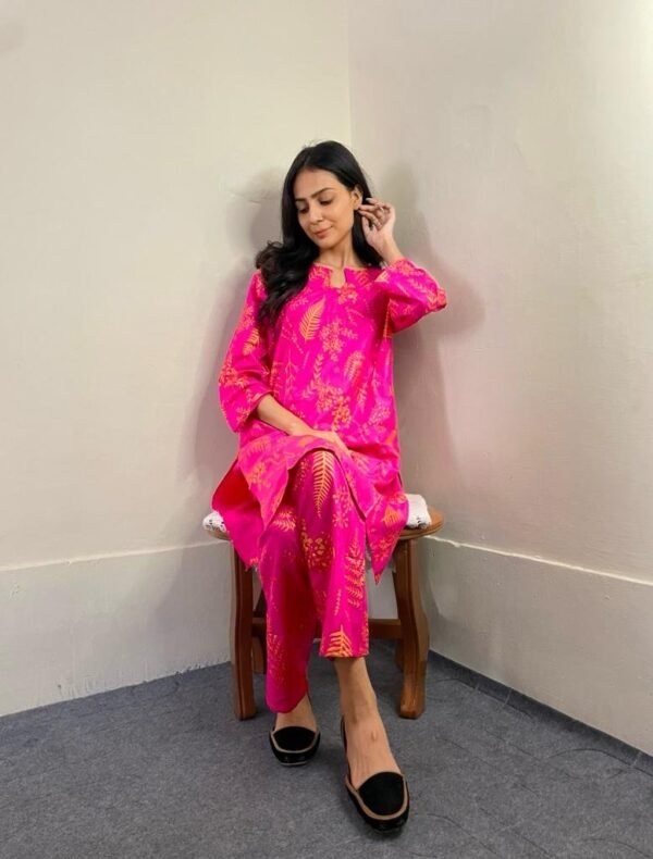 Floral Leaf Print (Stitched 2 Pcs) - Image 9