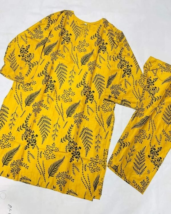 Floral Leaf Print (Stitched 2 Pcs) - Image 10