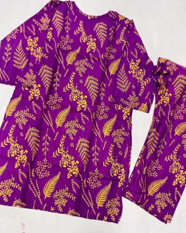 Floral Leaf Print (Stitched 2 Pcs) - Image 5