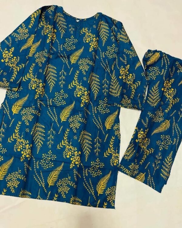 Floral Leaf Print (Stitched 2 Pcs) - Image 7