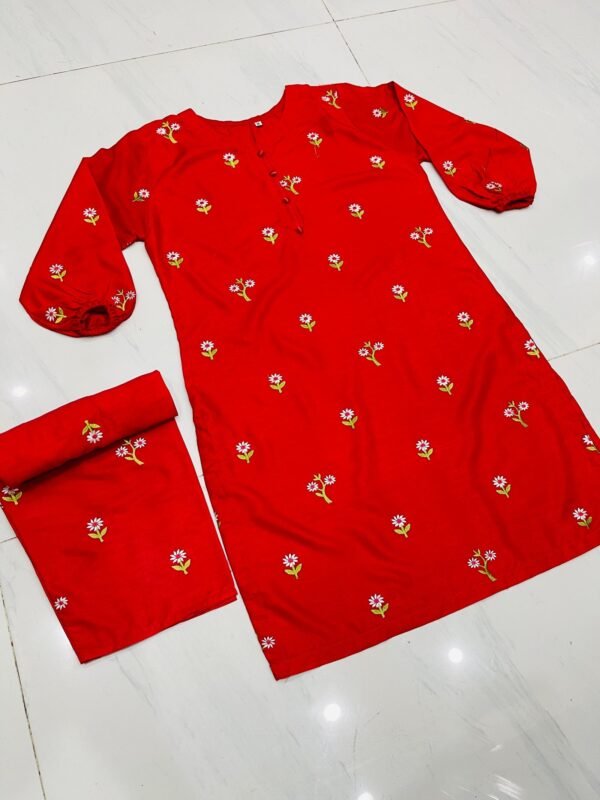 Daisy Delight ( Stitched Emb 2 Pcs) - Image 4